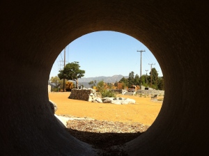 Bird's eye view: Inside a storm drain, safe for kids, one of the many improvements made at the North Atwater Creek Pocket Park. (Jim Burns)